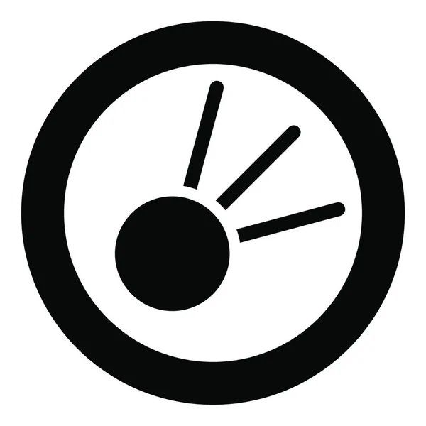 Symbol Meteoriten Symbol Kreis Runde Schwarze Farbe Vektor Illustration Flachen — Stockvektor