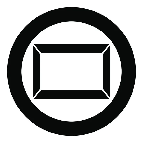 Obrázek Rám Čtvercový Tvar Ikona Kruhu Kulaté Černé Barvy Vektor — Stockový vektor