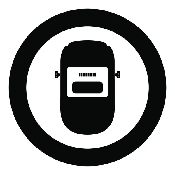 Welding Mask Welder Face Shield Individual Protection Icon Circle Black — Stock Vector