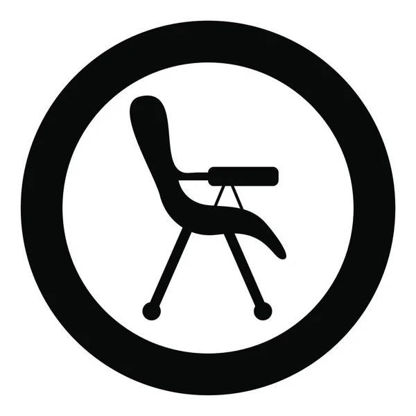 Voederstoel Pictogram Cirkel Ronde Zwarte Kleur Vector Illustratie Platte Stijl — Stockvector