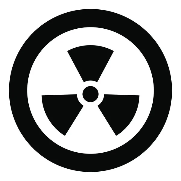 Radioactiviteit Symbool Nucleair Teken Pictogram Cirkel Ronde Zwarte Kleur Vector — Stockvector