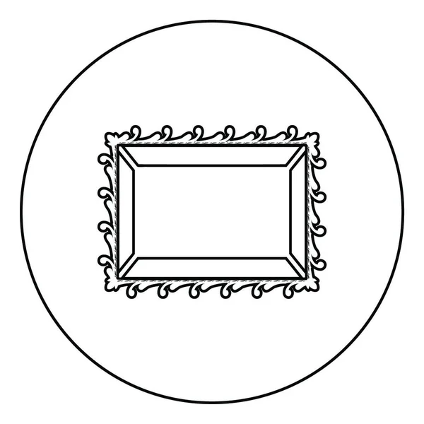Піктограма Рамки Зображення Круглому Контурі Чорного Кольору Векторні Ілюстрації Плоский — стоковий вектор