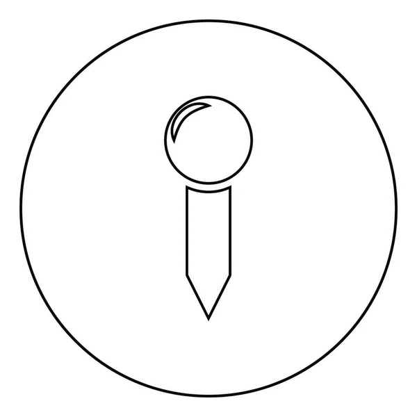 포인터 Pushpin Thumbtack Secretary Accessories Office Icon Circle Outline Black — 스톡 벡터