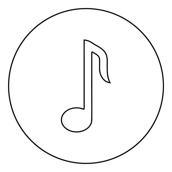 Achtel Note Symbol Kreis Runde Umrisse Schwarzer Farbvektor Illustration Flachen — Stockvektor