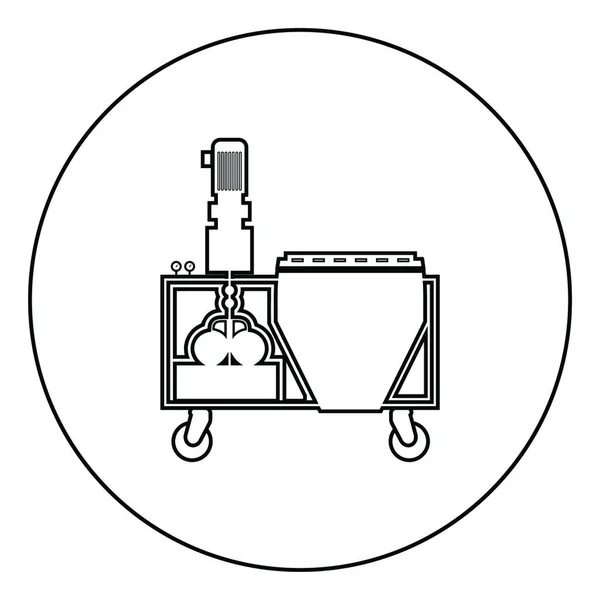 Stacja Gipsowa Maszyna Dekoracji Ścian Rozwiązanie Ikona Mieszania Kole Okrągły — Wektor stockowy