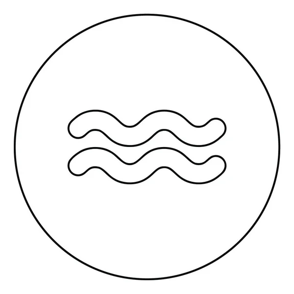 円形アウトライン黒のカラーベクトル図フラットスタイルの簡単な画像で壁紙のシンボルアイコン上の洗える名称 — ストックベクタ