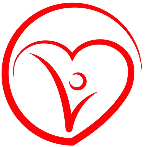 Osoba Serce Ludzie Miłość Logo Ikona Tło — Wektor stockowy
