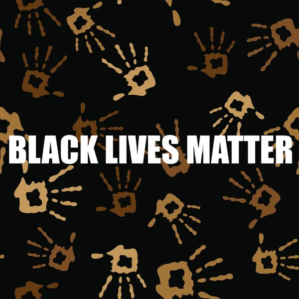 Black Lives Matter Banner Com Mãos Para Protesto Fundo Preto — Vetor de Stock