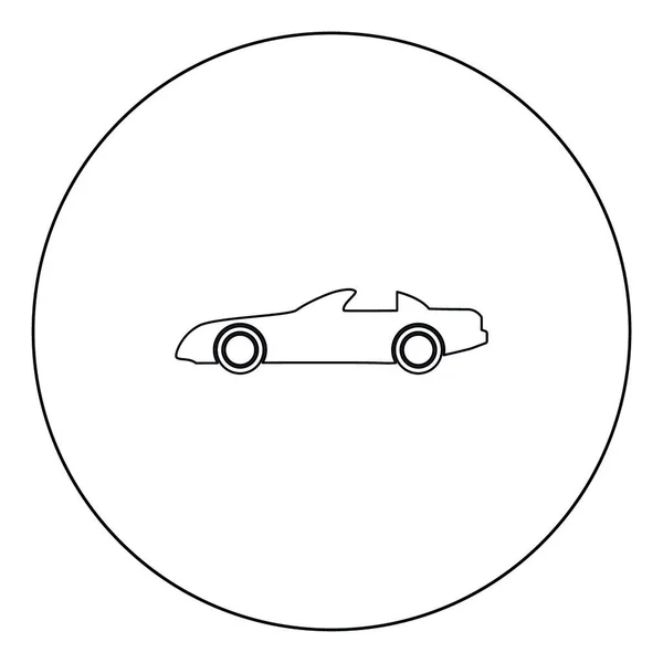 Черный Значок Автомобиля Векторной Иллюстрации Круга Изолированный Плоский Стиль — стоковый вектор