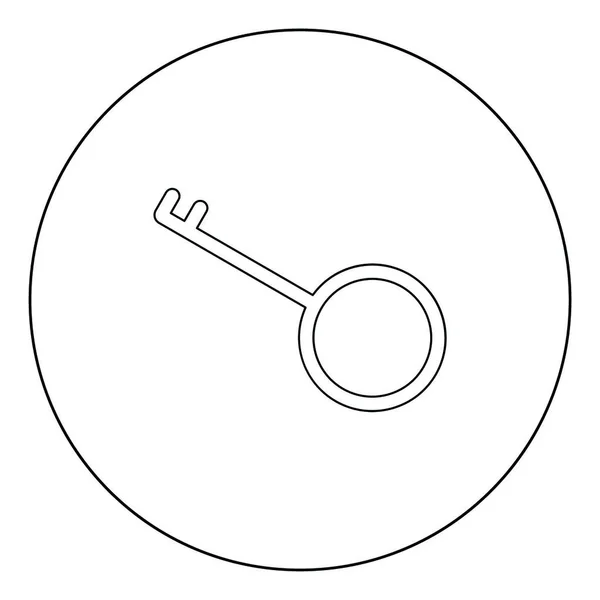 Ikona Klíče Černý Kruhu Vektorové Ilustrace Izolované Ploché Styl — Stockový vektor