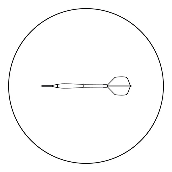 Dardo Flecha Icono Negro Círculo Vector Ilustración Aislado Estilo Plano — Vector de stock