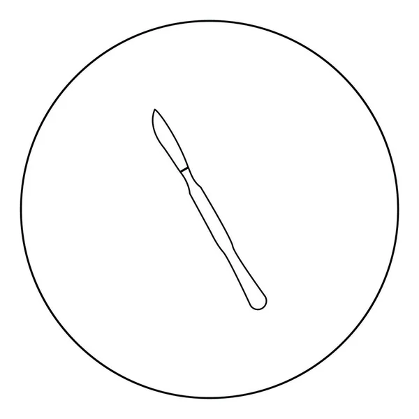 Skalpell Schwarzes Symbol Kreis Vektor Illustration Isoliert Flachen Stil — Stockvektor