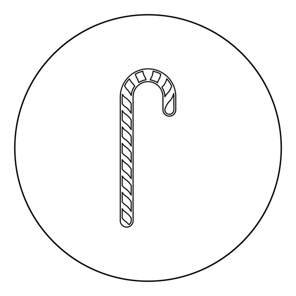 サークル ベクトル図にキャンディ黒杖アイコン分離フラット スタイル — ストックベクタ