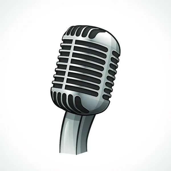 Retro Mikrofon Tasarımı Çiziminin Vektör Illüstrasyonu — Stok Vektör