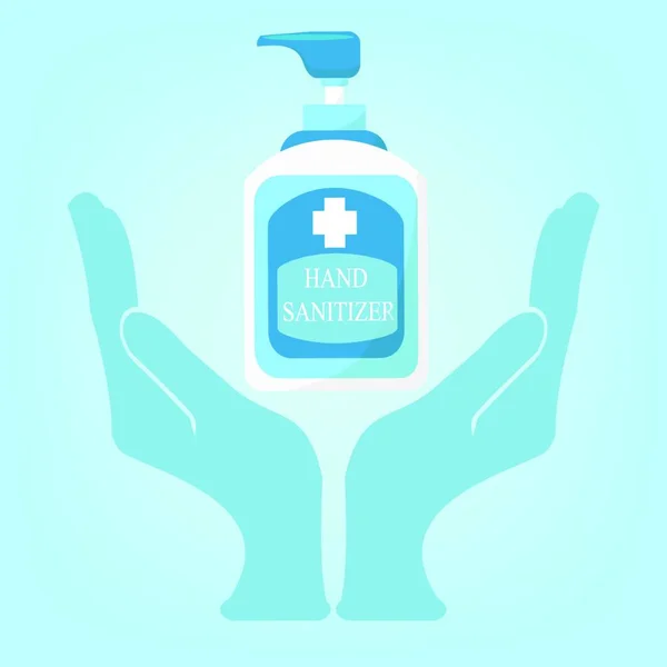 Mano Igienizzante Bottiglia Simbolo Igiene Flat Illustrazione Igienizzazione Mano Vettore — Vettoriale Stock