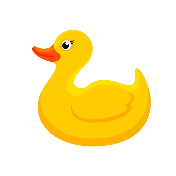 Clip Pato Amarillo Artes Aisladas Sobre Fondo Blanco Lindo Pato — Vector de stock