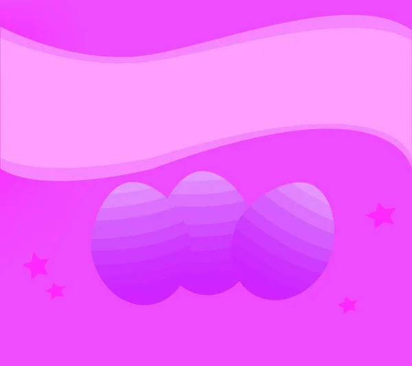 粉色复活节贺卡 有鸡蛋 用于横幅或背景 庆祝活动 — 图库矢量图片