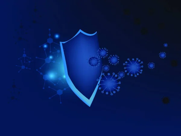 Corona Virus Shield Covid Infographic Logo Symbol Koncept — Stockový vektor