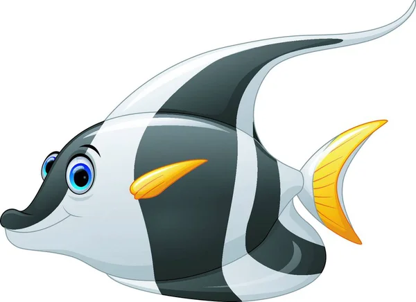Illustration Masked Banner Fish Cartoon — Stock Vector