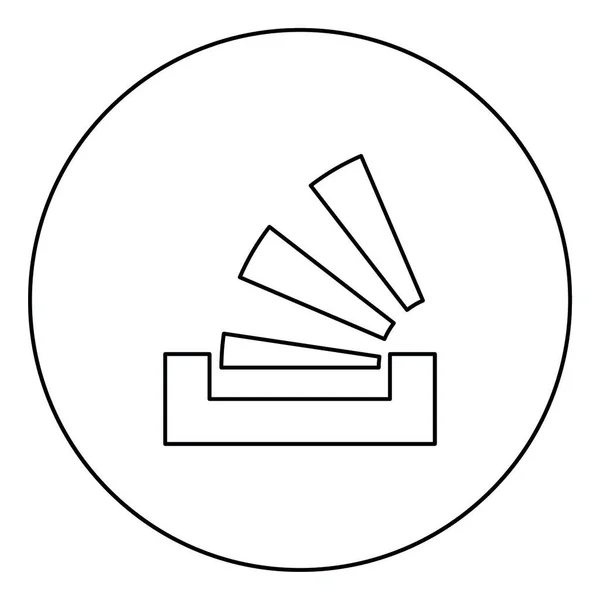 Укладка Лоток Черной Иконки Окружности Векторной Иллюстрации Изолированы — стоковый вектор