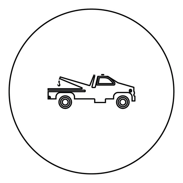 Decomposição Caminhão Ícone Preto Círculo Contorno Vetor Ilustração Isolado —  Vetores de Stock