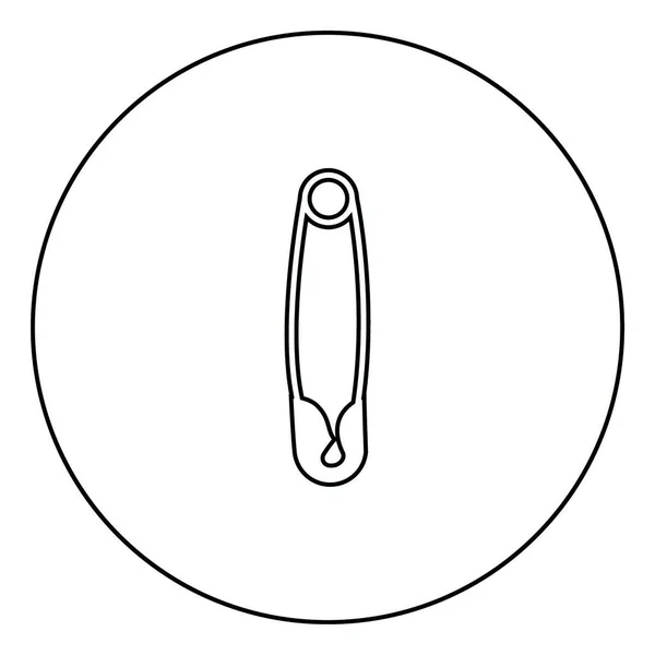 Ikona Pin Bezpieczeństwa Czarny Kręgu Konspektu Wektor Ilustracja Białym Tle — Wektor stockowy