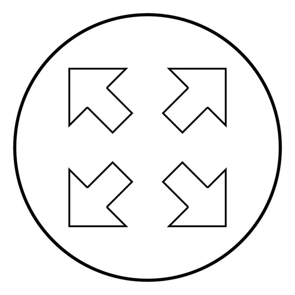 Vier Pfeile Die Verschiedene Richtungen Von Der Mitte Symbol Schwarze — Stockvektor