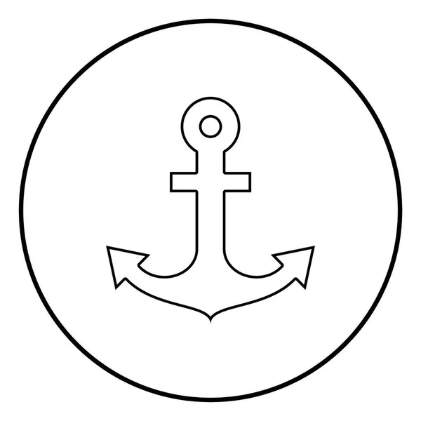 Корабельний Якір Морського Морського Дизайну Значок Чорного Кольору Контур Векторні — стоковий вектор