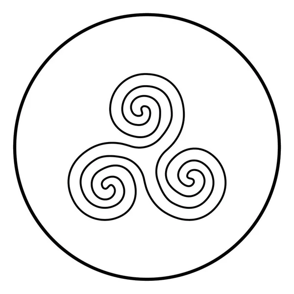 Triskelion Oder Triskele Symbol Symbol Symbol Icon Outline Black Color — Stockvektor
