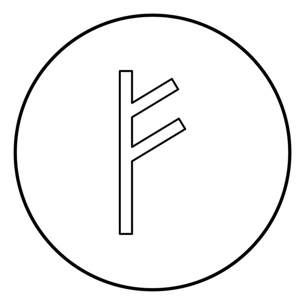 Fehu Rune Symbol Feoff Vlastní Bohatství Ikony Obrys Černé Barvy — Stockový vektor