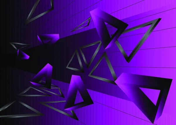 Purple Black Triangles Premium Exclusive Background Vector Luxury Dark Colored — Stock Vector