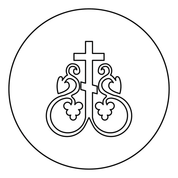 Cross Vine Cross Monogram Symbol Secret Communion Sign Religious Cross — Stock Vector