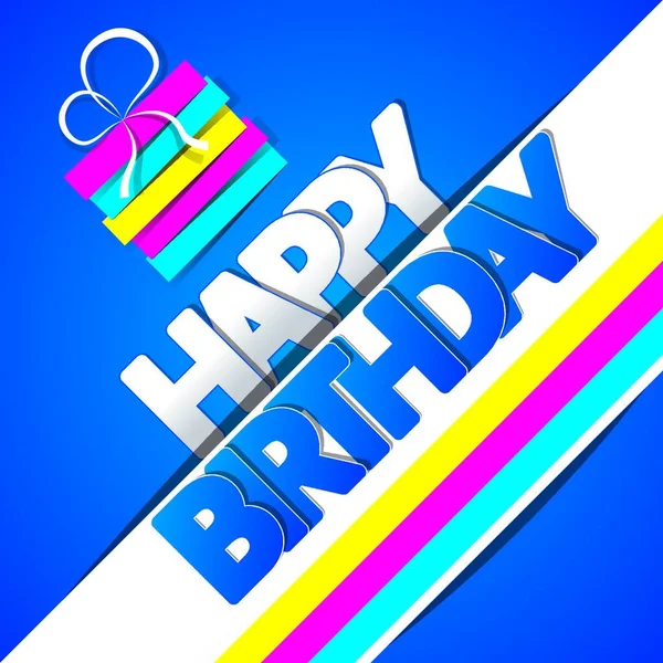 Happy Birthday Greeting Card Vector Illustration — Stock Vector