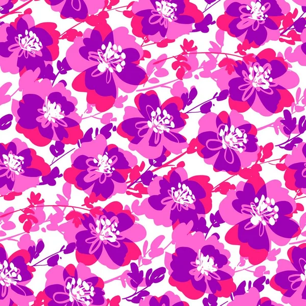 Активный Динамичный Розовый Цветочный Узор Текстиля Паутины Принта Абстрактный Цветок — стоковый вектор