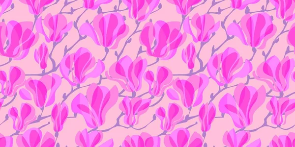 Gül Gibi Soyut Dekoratif Manolya Çiçeği Çiçek Dalıyla Uyum Arkaplan — Stok Vektör