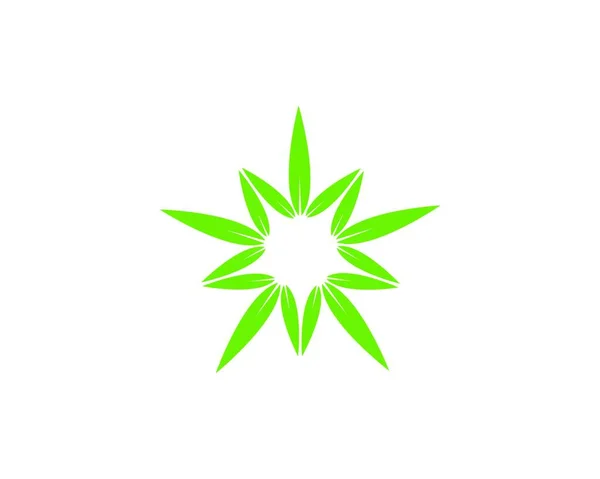 Hoja Verde Logotipo Plantilla Vector Ilustración — Archivo Imágenes Vectoriales
