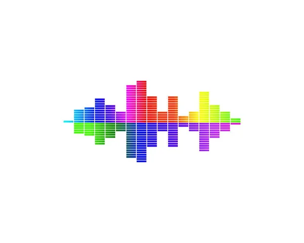 Music Equalizer Logo Design Vektor — Stockvektor