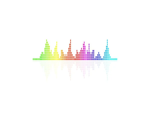 Ilustración Vectorial Una Onda Arco Iris Sobre Fondo Blanco — Vector de stock