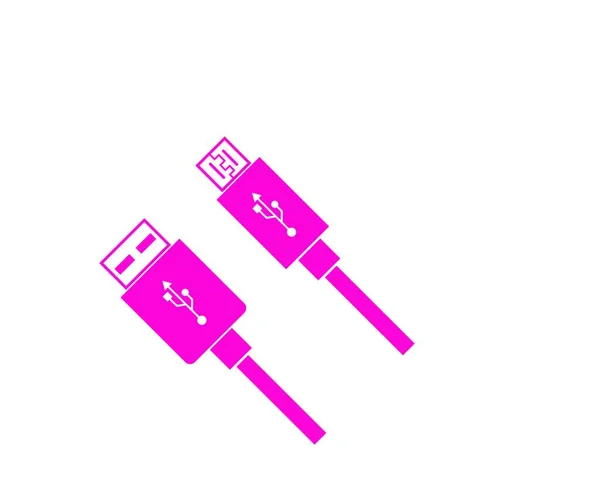 Ροζ Usb Εικονίδιο Flash Drive Απομονωμένο Λευκό Φόντο Εικονογράφηση Διανύσματος — Διανυσματικό Αρχείο