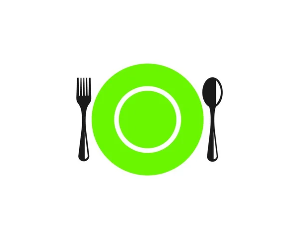 叉子和刀图标 白色背景下孤立的餐具矢量图标的平面插图 — 图库矢量图片