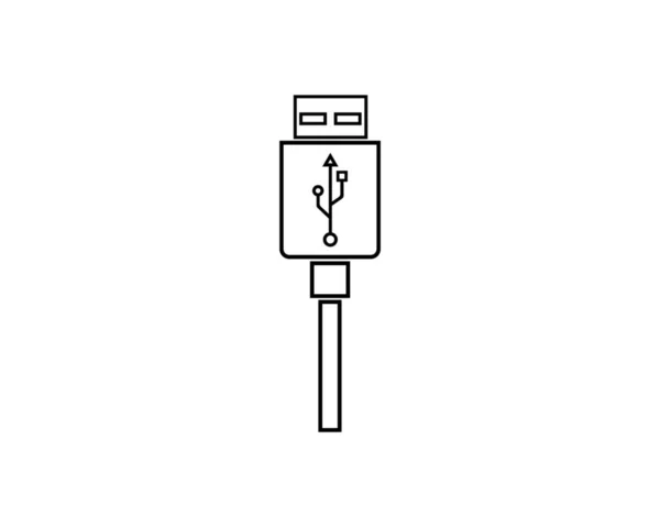 Usb Plug Icono Vector Ilustración — Vector de stock