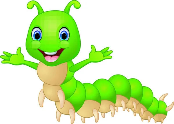 Vector Illustration Cute Caterpillar — Stock Vector