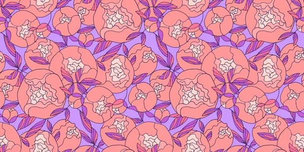 Dekorative Abstrakte Üppige Blumen Nahtlose Muster Für Hintergrund Wrap Stoff — Stockvektor