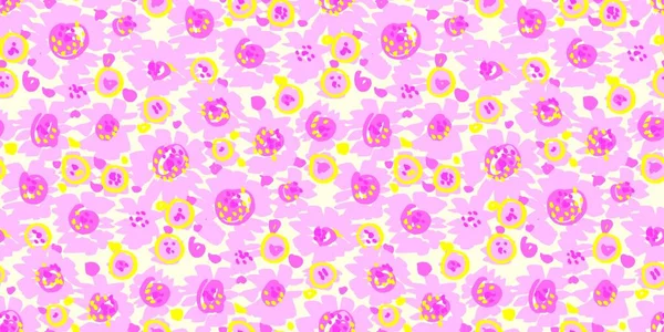 Abstraktes Gelbes Und Blassrosa Shabby Blüten Nahtloses Muster Für Tapeten — Stockvektor