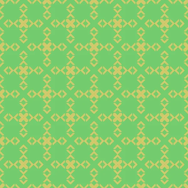 Желтые Квадраты Зеленом Бесшовном Фоне — стоковый вектор