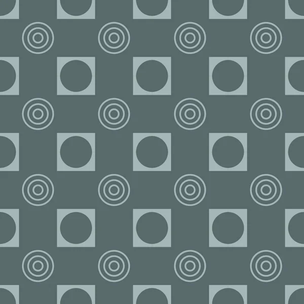 Μοτίβο Από Κύκλους Και Τετράγωνα Γκρι Αδιάλειπτη Φόντο — Διανυσματικό Αρχείο