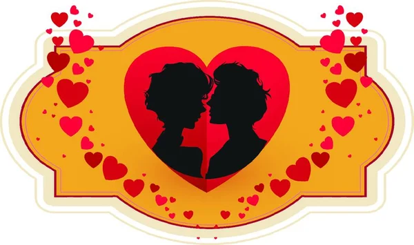 Mand Kysse Til Pige Med Masser Kærlighed – Stock-vektor