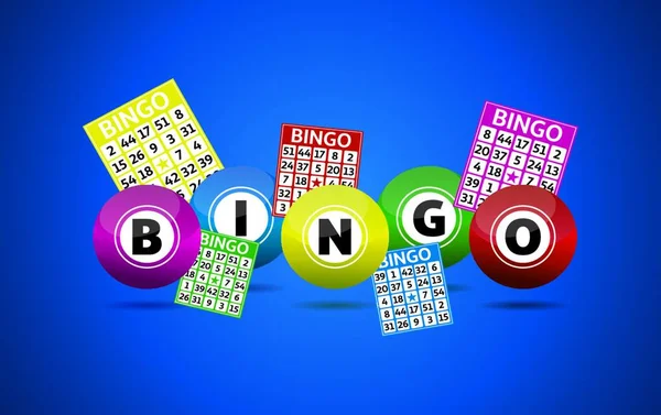 Bingo Lotterier Och Bingo Kort Koncept Vektor Illustration — Stock vektor