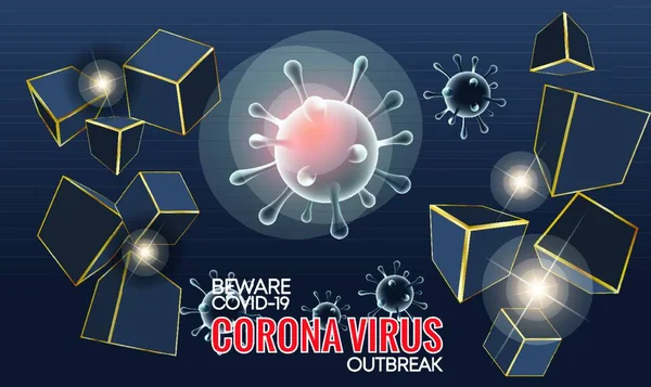 Óvakodj Óvakodj Corona Vírus Kitörésétől — Stock Vector