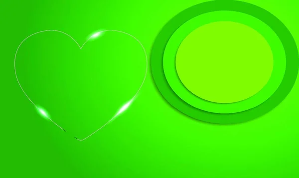 Thin Heart Abstract Green Backgrounds — Stock Vector
